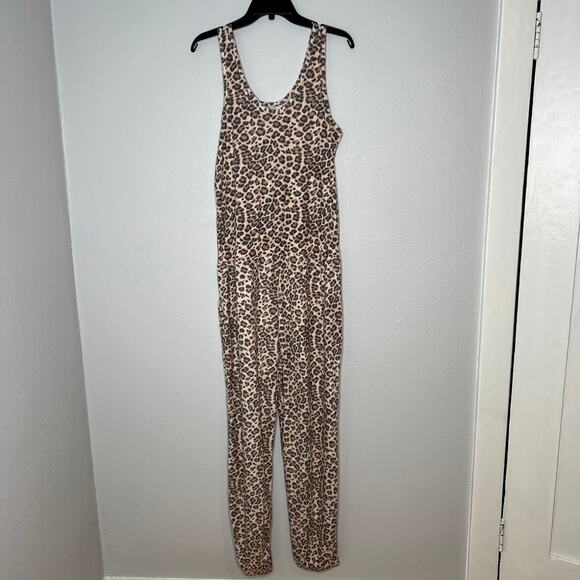 New Honeydew Just Chillin Leopard Print Jumpsuit Sleeveless Women's Size L - Picture 4 of 6